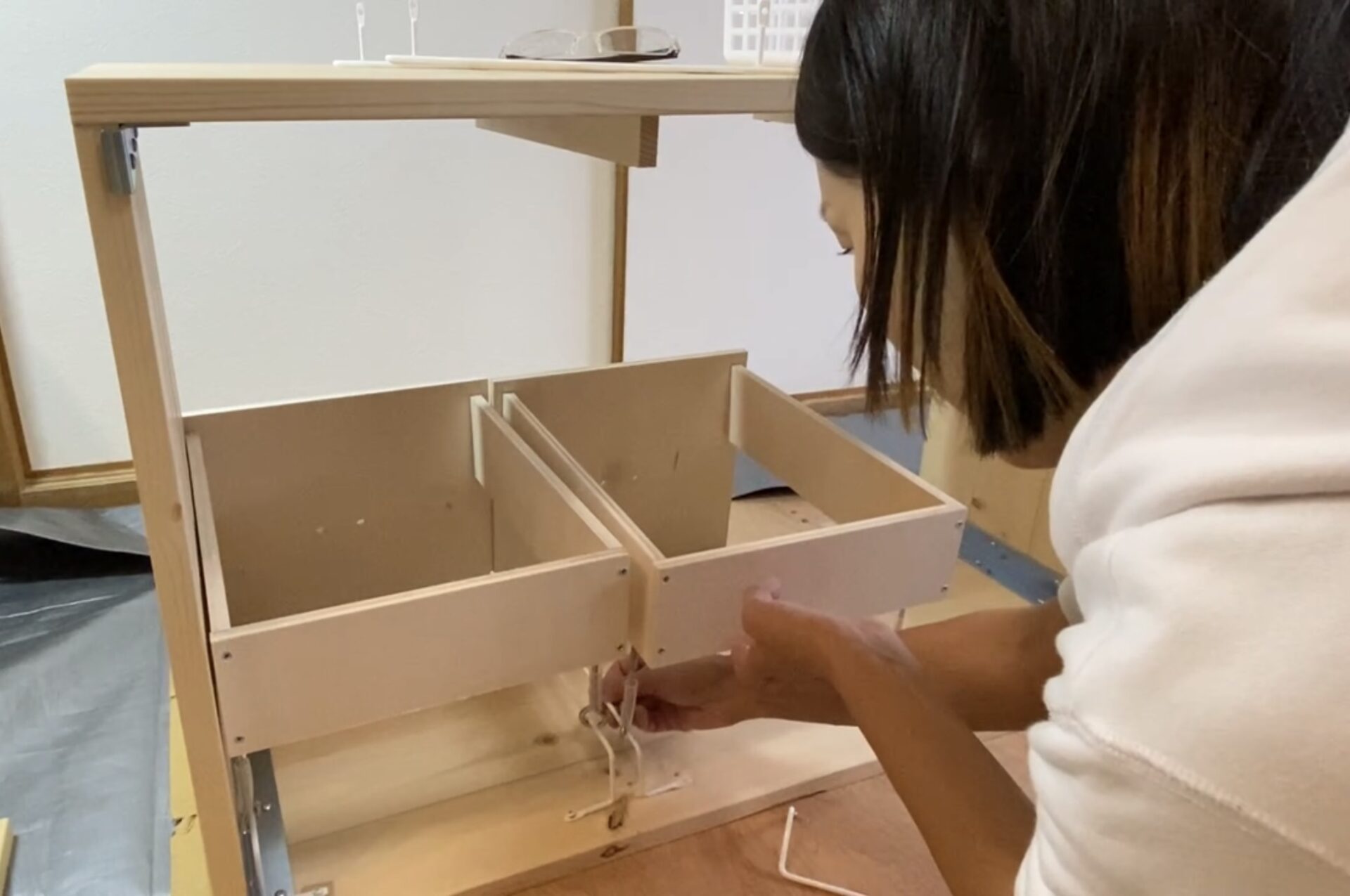 つむゴさんがスライド部分を作っているところ