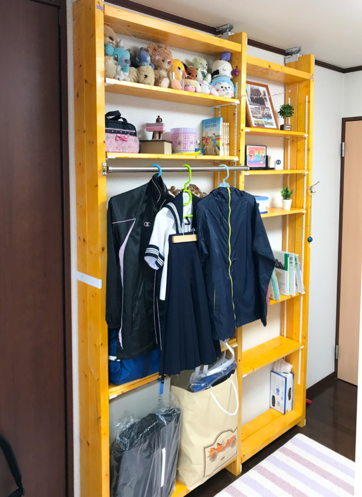 日浅さんがご家族で作った子ども部屋収納