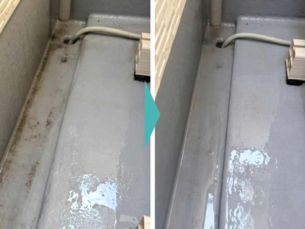 ベランダ汚れビフォーアフター