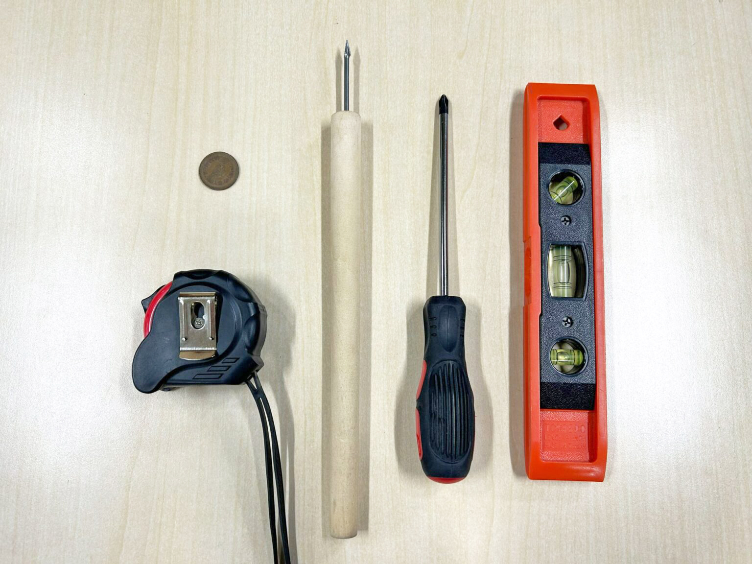 必要な道具を並べた画像
